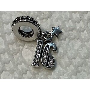 Pandora 16th Celebration Sweet 16 Dangle Charm 797261CZ Sterling Silver CZ